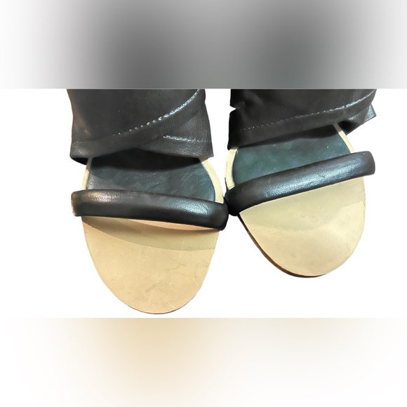 Rag & Bone Black Leather Wedge Platform Sandals Ankle Strap Size 37 - Picture 8 of 12